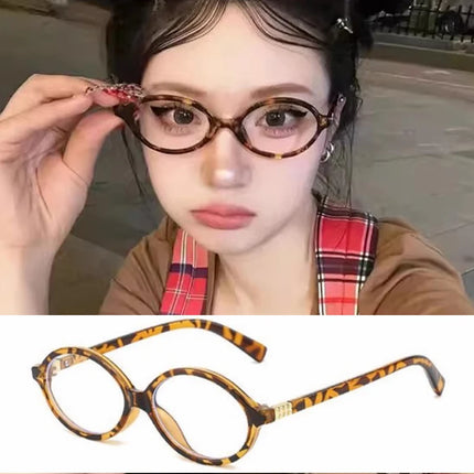 Retro Fashion Red Green Small Square Oval Frame Glasses Women Girls Y2K  Anti Blue Light Glass Reading Eyeglasses Decor Eyewear