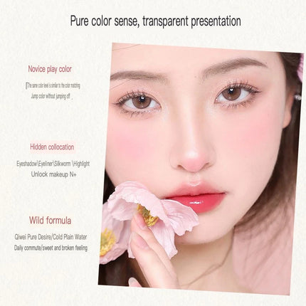 NOVO Four-color Eyeshadow, Matte, Pearlescent, High-gloss, Sweat-proof, Water-resistant, Ins, High-end And Affordable
