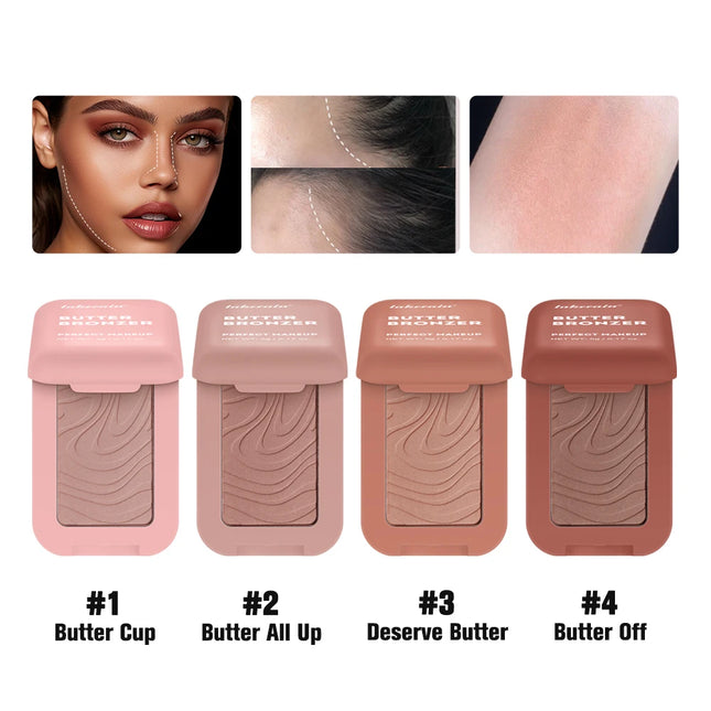 Bronzer Butter Bronzer for Dark Complexions Contour Palette with Matte Brown Shades for Nose Cheek and Profile Natural Nude Makeup