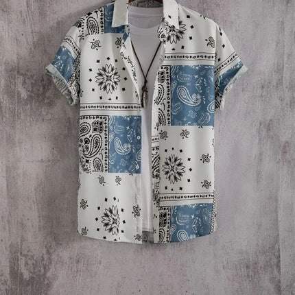 Summer Hawaiian Beach Men's Shirt 3D Printing Casual Clothing Oversized Short Sleeve Shirts for Men Street Fashion Tops