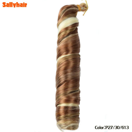 SallyHair Synthetic French Curly Braiding Hair 14Inch 150g Loose wave Curly Pre Stretched Spiral Curls Braiding Hair Extensions