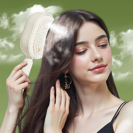 Electric Spray Air Cushion Comb Electric Steam Hair Brush Comb Rechargeable Steams Brush for Hairs Reduce Frizz Nourishes Hairs
