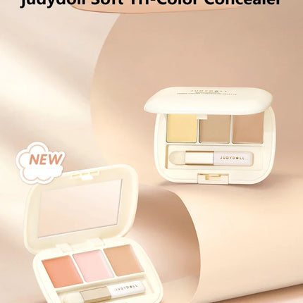 Judydoll Three-Color Concealer Palette Blemishes Spots Acne scars Covering Tear troughs Filling