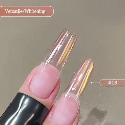 1-12pcs ZH Spring/Summer Ice Transparent Sweet Wine Glass Beads Cat Eye Nail Polish Gel New Flashy Popular Pink Nail Supplies