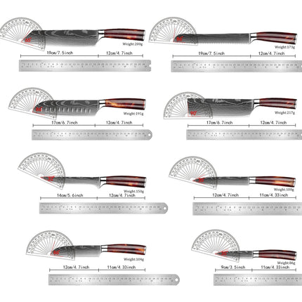 XITUO 1-8Piece Kitchen knife Set 7Cr17Mov Stainless Steel Chef Knife Ultra Sharp Santoku Cleaver Utility Knife Cooking Knives