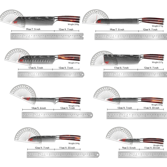 XITUO 1-8Piece Kitchen knife Set 7Cr17Mov Stainless Steel Chef Knife Ultra Sharp Santoku Cleaver Utility Knife Cooking Knives