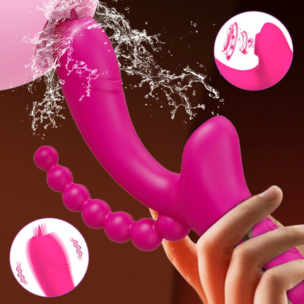 Sex Toys Clit Sucker Dildo Vibrator for Women Female masturbation Clitoris G Spot Tongue Licking Anal Stimulator Fast Squirt 18+
