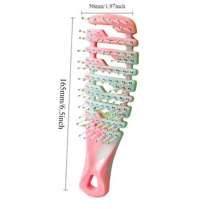 Mini Cutout Rib Comb Smooth Hair Comb Leather Massage Large Curved Comb Gradient Fluffy Styling Comb