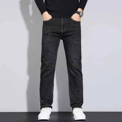 2026 New Style Business Men's Jeans Casual Straight Stretch Fashion Classic Blue Black Work Pant Denim Trousers Male Clothing
