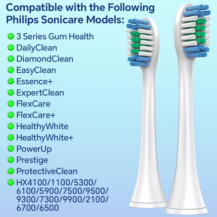 4/8/12/20x Compatible with Philips Sonicare Electric Toothbrush Snap-on Replacement Brush Heads, for 4100/1100/5300/6100/5900