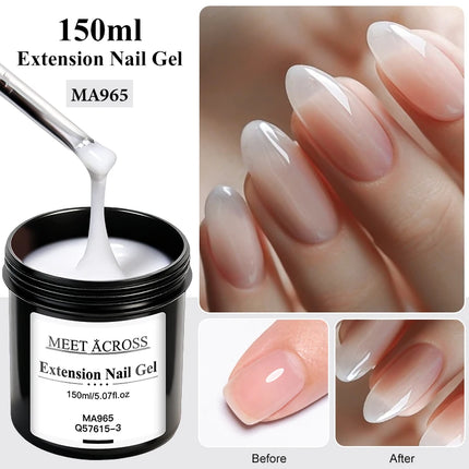 150ml Large Capacity Quick Extension Nail Gel Polish Nude Pink Milky White Builder Nail Art Varnish Manicure DIY Nail Supplies