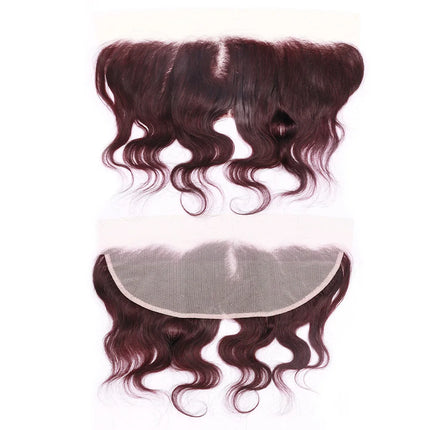Brown 13x4 Lace Frontal Body Wave 6 Inch 100% Human Hair Transparent Lace Frontal Only Pre Plucked Remy Hair