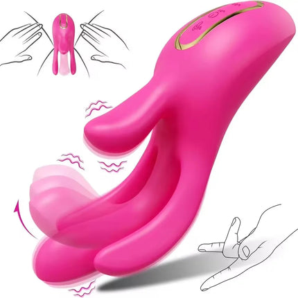 3 IN 1 Wiggle Finger Vibrator G-Spot Vagina Rabbit Vibrator Clitoris Stimulator Female Masturbation Adult Goods Sex Toy