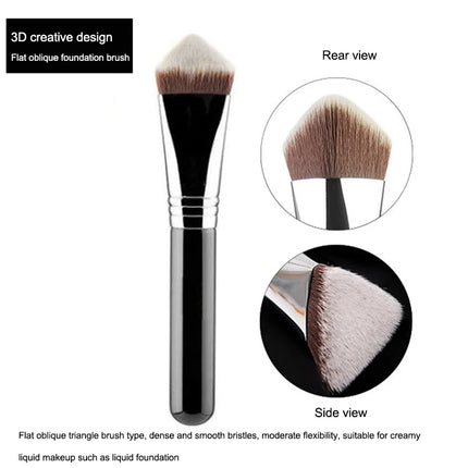 High Quality Makeup Kabuki Foundation Brush Luxury Single Pro Large Slant Triangle Square Tapered Vegan Cosmetic Brushes