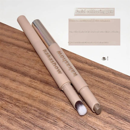 Highlighting & Bronzer Stick: Long Lasting Corrector with Brush, Brightening Concealer Pen, Nose Shadow, and Contouring Cosmetic