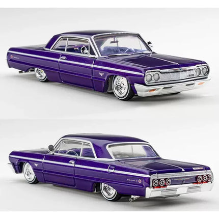 97M 1/64 Scale Impala 1964 Impala SS LowRider Jumping Car Alloy Model Collection Decoration Decorative Piece
