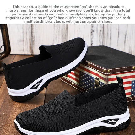 Women Walking Shoes High Quality Women Tennis Sneakers Fashion Lady Breathable Shoe Slip On Knit Upper Non Slip Workout 2025