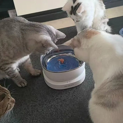 InnovatiMagnetic Drive Wireless Cat Water Fountain 100 Days Long Battery Life Ultra Quiet Filter-Free Suspension Pet Water Bowl