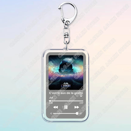 Popular French Rapper JUL Music Songs Keychains for Women Accessories Bag Oh Qu'elle Est Belle Code Keyings Jewelry Fans Gifts