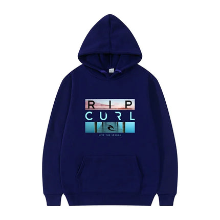 Men's hooded black casual street style sports shirt  suitable for surfing enthusiasts and fashion enthusiasts