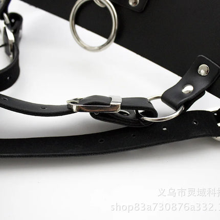 Leather Strap on Bdsm Bondage AV Vibrator Magic Wand Holder Belt Attachment Accessory fits Hitachi