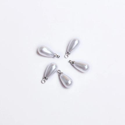 5Pcs/bag 10/14/16/18mm White Imitation Pearl Water Drop Pendant DIY Earrings Necklace Bracelet Brooch Jewelry Makings