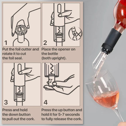Electric Bottle Opener Rechargeable Automatic Red Wine Cork Opener One-Button Wine Tools Kitchen Products Household Necessities