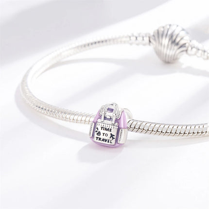 Purple Series 925 Sterling Silver Lily of the Valley Rose Mermaid Witch Hat Charm Fit DIY Bracelet Necklace Charming Gifts