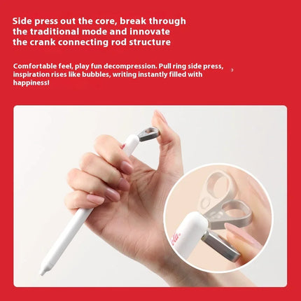 KACO Coca Cola Gel Ink Pen Pull Ring high-quality 0.5 dual-core ST head,Quick Drying Black stylo for office signing school suppl