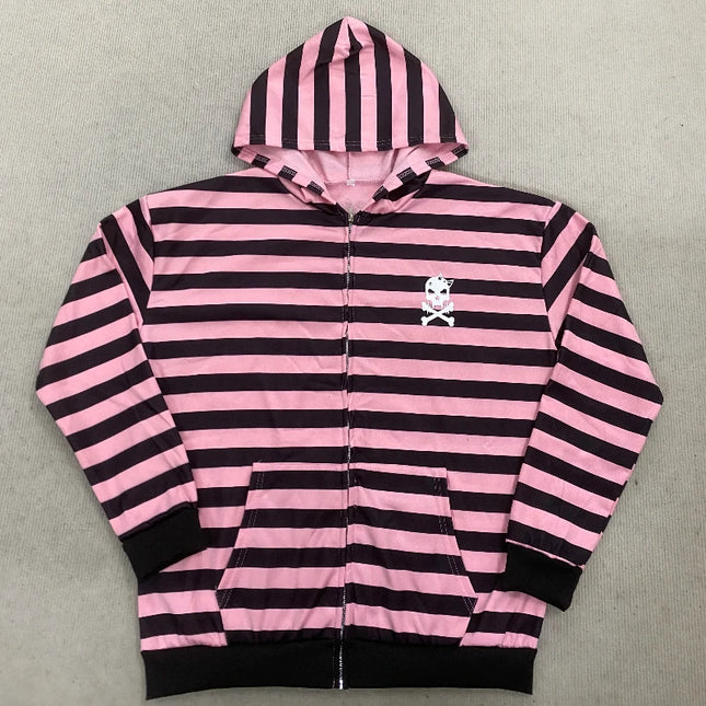Long Sleeve Loose Zipper Fashion Autumn Streetwear Europe America Gothic Emo Girl Dark Spell Color Cartoon Skull Printed Hoodies