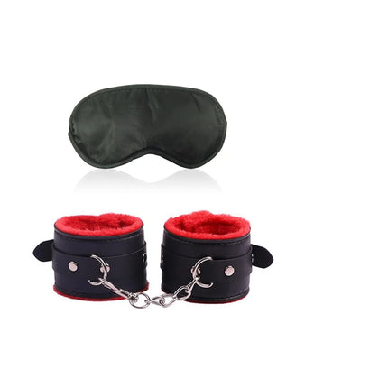 Sexy Leather Sexual Couples Bdsm Kit Plush Handcuffs Sex Bondage for Women Exotic Accessories Sex Blindfold Games Sex Toys 18