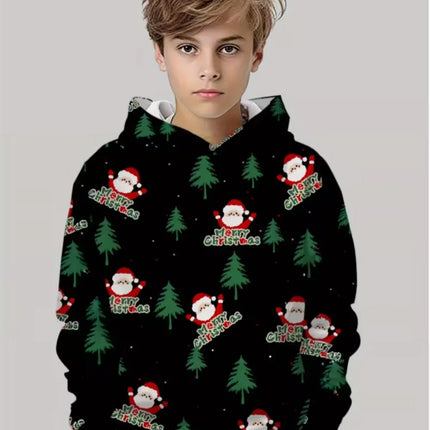 New Christmas Hoodies for Kids Sweatshirts New Year Fashion Sweatshirts Casual Streetwear Santa Claus Kids Clothes Children Top