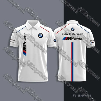 BMW Motorsport Motorcycle Ride T-shirt Racing Team Summer Quick Drying Breathable Polo Shirt Lapel Buttons for Auto Motorrad