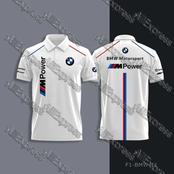 BMW Motorsport Motorcycle Ride T-shirt Racing Team Summer Quick-Drying Breathable Polo Shirt Lapel Buttons for Auto Motorrad