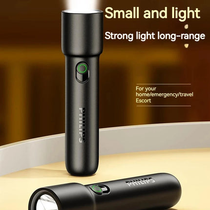 Philips 2025 New EDC SFL1235 Portable Flashlight Rechargeable LED Flashlight, Self-defense, Camping Portable Flashlight