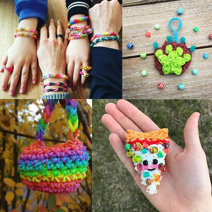 600pcs+ Loom Rubber Band Refill Kit in 31 Colors Bracelet Making Kit for Kids Weaving DIY Crafting Gift with  Loom Bands Toys