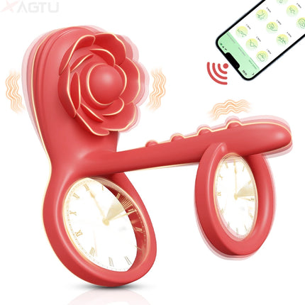 360° Swing Cock Ring Vibrating Delay Ejaculation Penis Ring Powerful Vibrator Men Male Sex Toys for Couples Clitoral Stimulator