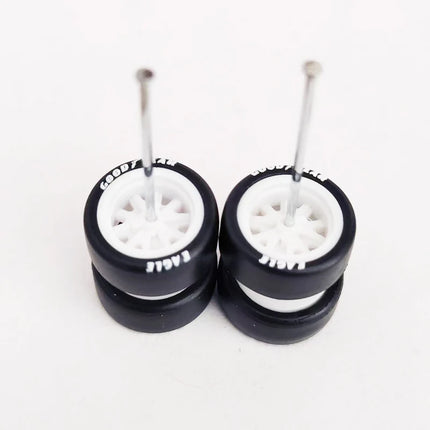1/64 Mini Car Wheels 11mm Tires Tyres 1:64 Model Cars Rims Mirror Disc Claw Shape For Hot Wheel/Matchbox/Domeka