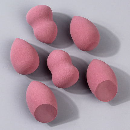 6PCS multi-color professional makeup sponge egg set, high resilience, fine makeup application, smooth facial makeup tool