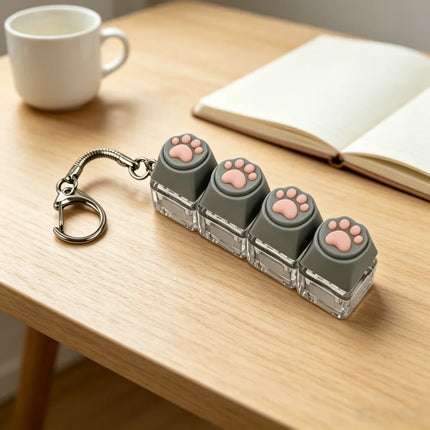 Silicone Soft Cat Claws Keychain Key Ring Pendant Mobile Phone Backpack Pendant Desktop Accessories Decompression Press Tools