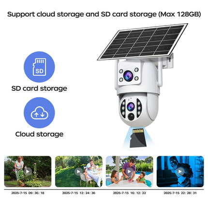 JOOAN 8MP WiFi Solar Camera Outdoor CCTV Surveillance Camera With Solar Panel Dual Lens PTZ Night Vision Scurity Protection
