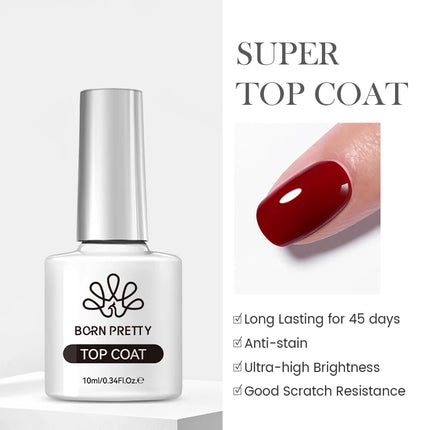 BORN PRETTY 10ml Flow Light White Cat Magnetic Gel Nail Polish Ultra Shine Soak Off UV Gel Mirror Glass Bead Gel Nail Art
