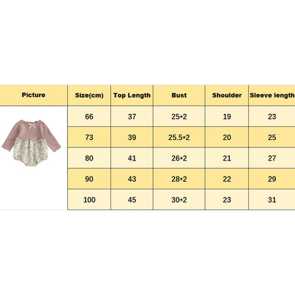 0-18M Baby Girl Autumn Romper Casual Long Sleeve O Neck Floral Print Patchwork Newborn Jumpsuit Infants Daily Cute Clothes
