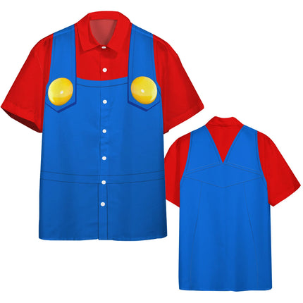 CLOOCL Men Casual Shirts Cartoon Bowser 3D Print Short Sleeve Hawaii Shirt Male Women for Summer Beach Vacation Cosplay Costumes