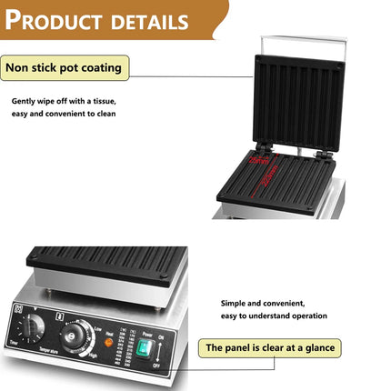 Churro Maker Machine Nonstick Commercial Spanish Churros Maker Home Countertop Waffle Baker Machine Makes 8 Waffle