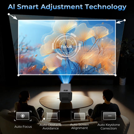 LynCast Outdoor Projector with WIFI 6 and Bluetooth 5.4, 1080P, 8K Support, Android 14, 1500ANSI, Home Theater, X7AR