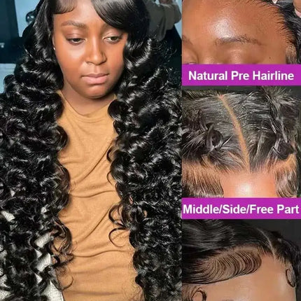40 42 Inch HD Loose Deep Wave 13x6 Lace Front Human Hair Wigs Brazilian Curly Water Wavy 13x4 Lace Frontal Wigs For Women 250%