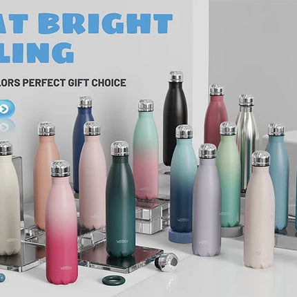 500ml Stainless Steel Water Bottle Insulated Vacuum Flask Double Wall Thermal Cup Keep Cold Hot Sports Kettle Gift for Friends