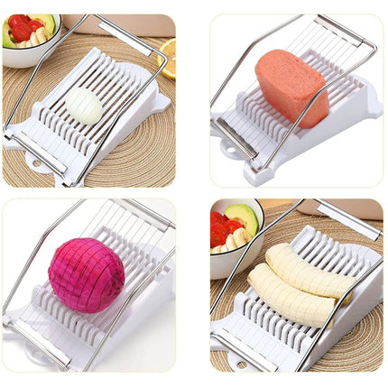 Multipurpose Spam Slicer - Stainless Steel Cutter with 10 Wires for Luncheon Meat Egg Fruit Onions Soft Food & Ham