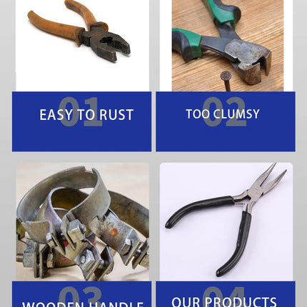 45# Carbon Steel Jewelry Pliers Needle/Chain/Round Nose Wire Cutter Tweezers Jewel Repair Handcrafts Beading Sewing Pliers Tool